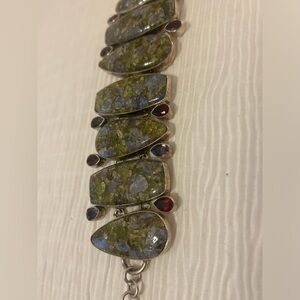 Chunky Stone bracelet set in 925 silver